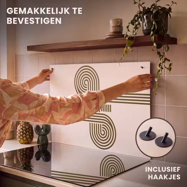Abstract - Vormen - Modern - Groen Inductie beschemer met haakjes klein -ky-ophangen-nl
