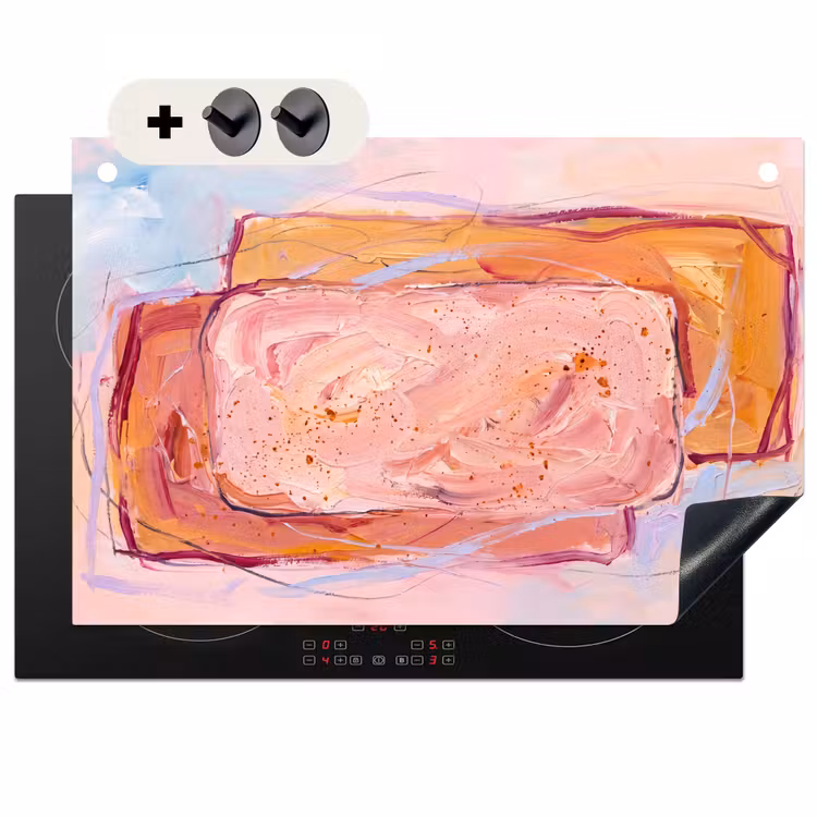 Abstract - Vormen - Modern - Roze Inductie beschemer met haakjes klein -3d