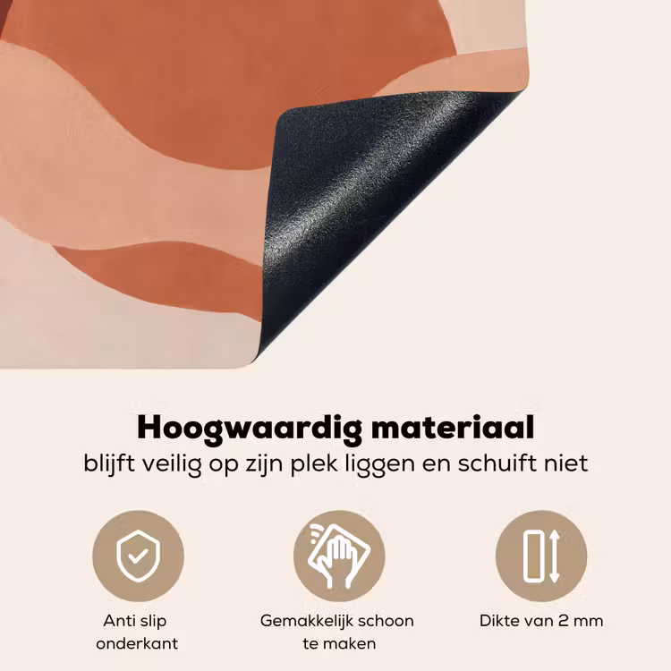 Abstract - Vormen - Organisch - Aardetinten - Modern Inductie beschemer met haakjes klein -ky-onderkant-nl