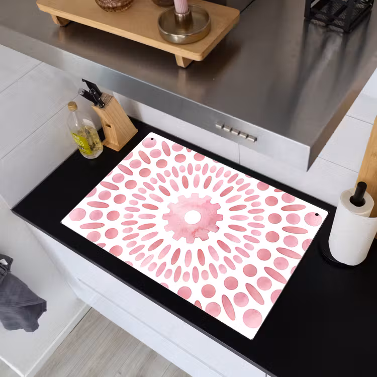 Abstract - Vormen - Patroon - Aquarel - Roze Inductie beschemer met haakjes klein -sfeer1