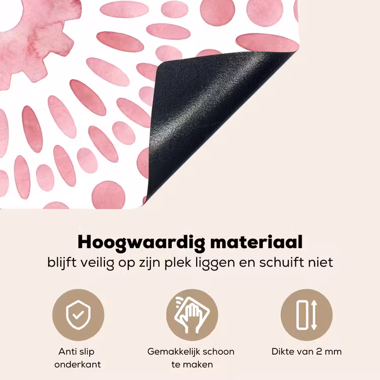 Abstract - Vormen - Patroon - Aquarel - Roze Inductie beschemer met haakjes klein -ky-onderkant-nl