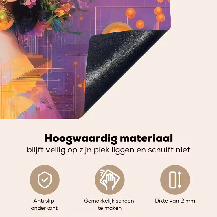 Abstract - Vrouw - Bloemenkroon - Goud Inductie beschemer met haakjes klein -ky-onderkant-nl