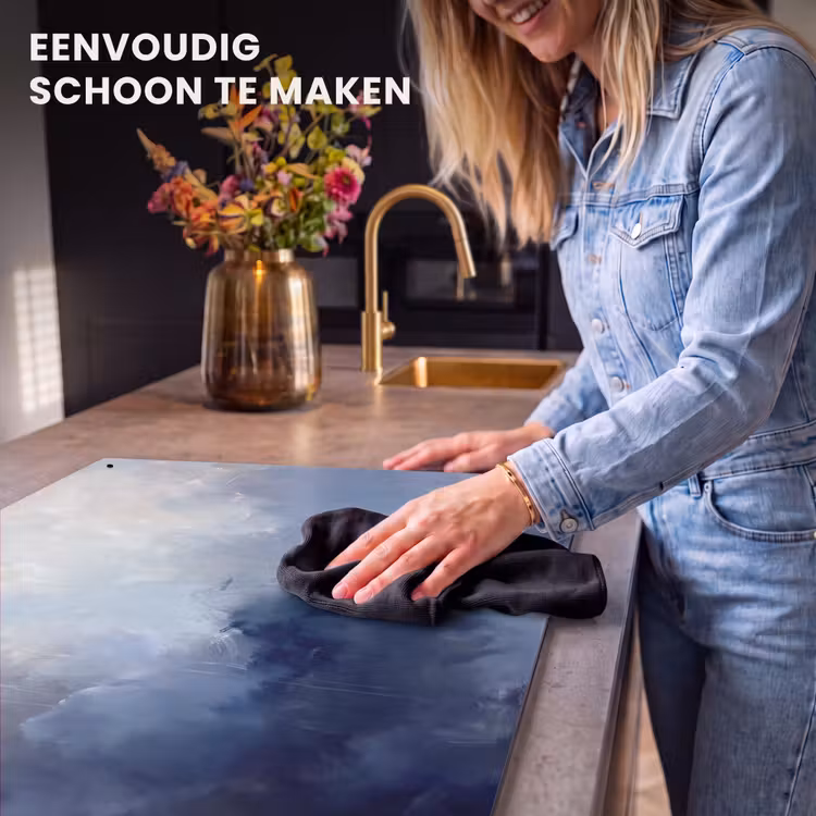 Abstract - Wolken - Modern - Blauw - Kunst Inductie beschemer met haakjes klein -ky-schoon-nl