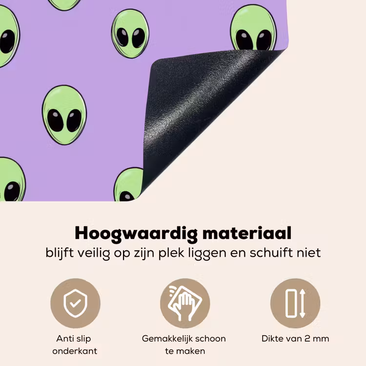 Alien - Retro - Lila Inductie beschemer met haakjes klein 777 -ky-onderkant-nl