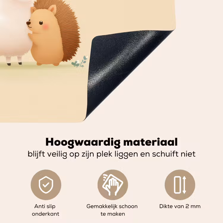 Alpaca - Egel - Bruin - Knuffelen Inductie beschemer met haakjes middel -ky-onderkant-nl