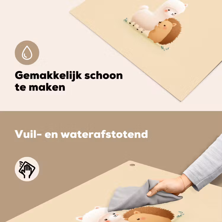 Alpaca - Egel - Bruin - Knuffelen Inductie beschemer met haakjes middel -ky-schoon-nl