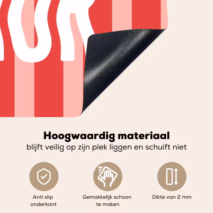 Amor - Strepen - Rood - Roze Inductie beschemer met haakjes klein -ky-onderkant-nl