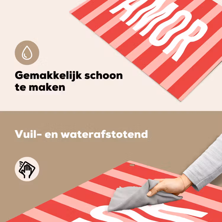 Amor - Strepen - Rood - Roze Inductie beschemer met haakjes klein -ky-schoon-nl