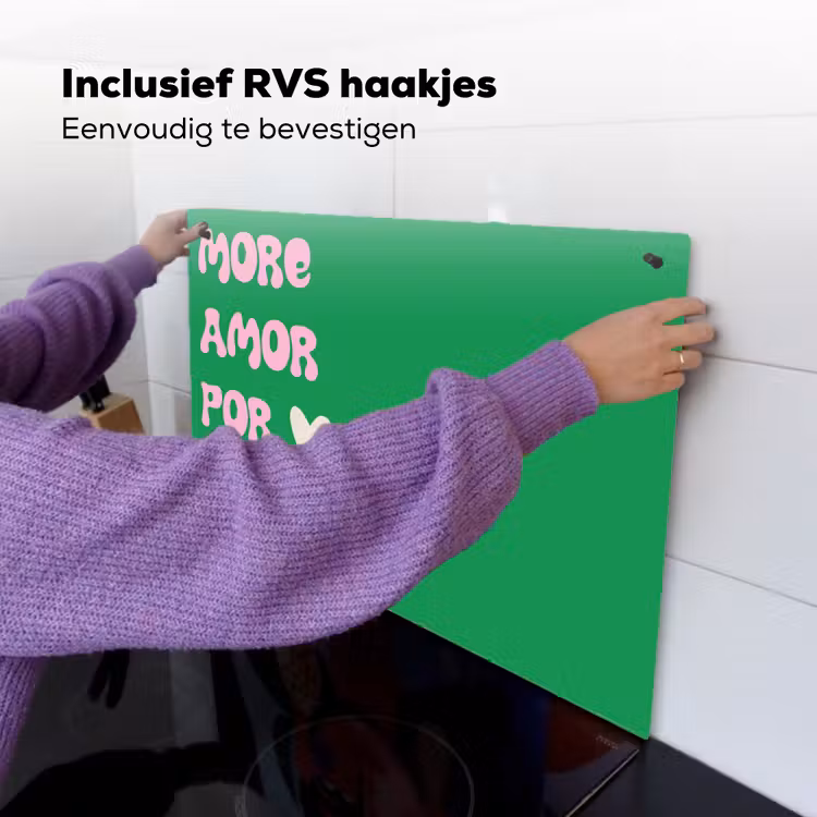 Amor - Valentijn - Groen - Tekst Inductie beschemer met haakjes klein -ky-ophangen-nl