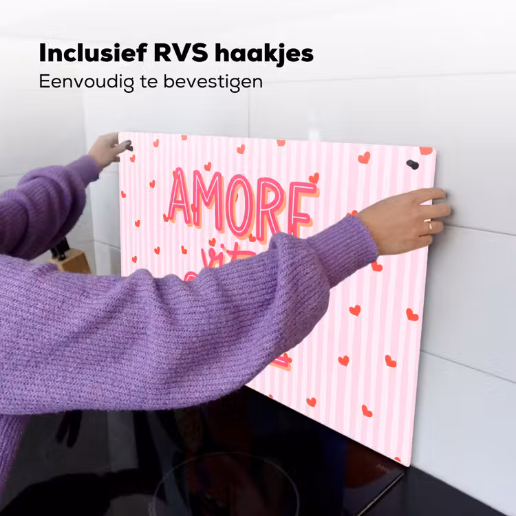 Amore vita sole - Roze - Hartjes Inductie beschemer met haakjes klein -ky-ophangen-nl