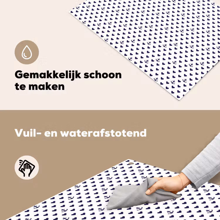 Anker - Hart - Blauw - Wit Inductie beschemer met haakjes klein 777 -ky-schoon-nl