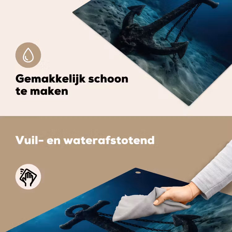 Anker - Ijzer - Zeebodem - Zand Inductie beschemer met haakjes middel -ky-schoon-nl