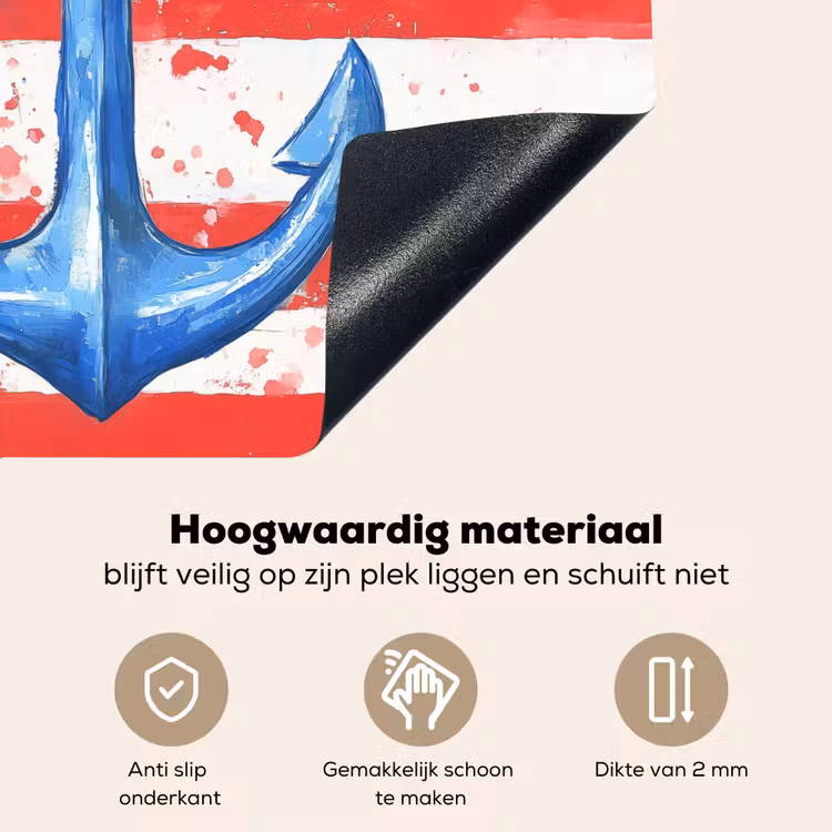 Anker - Verfspatten - Rood - Blauw Inductie beschemer met haakjes middel -ky-onderkant-nl