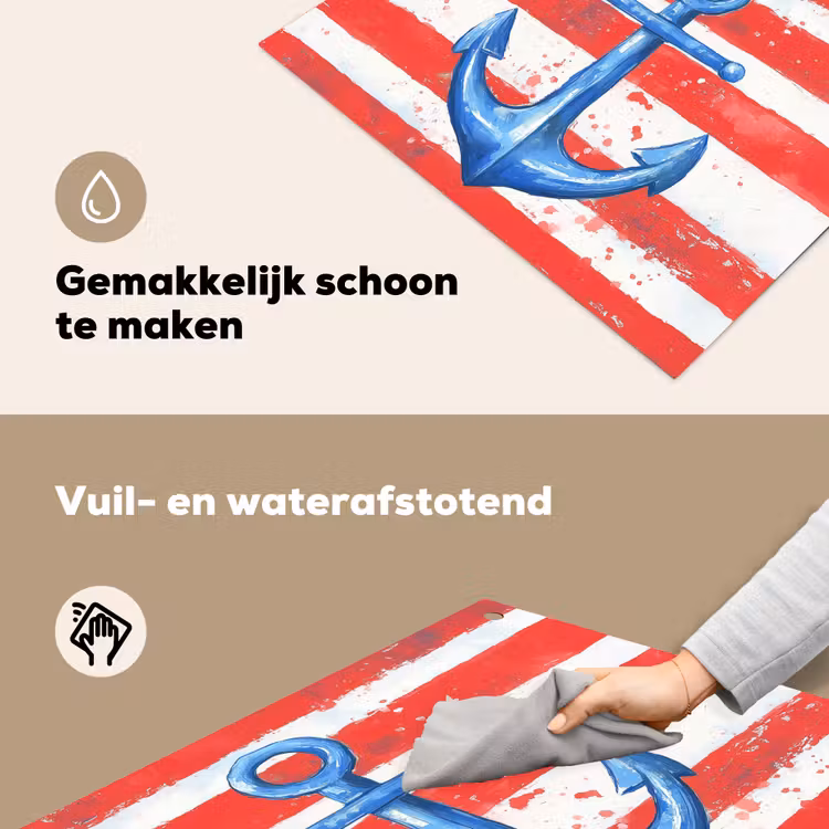 Anker - Verfspatten - Rood - Blauw Inductie beschemer met haakjes middel -ky-schoon-nl