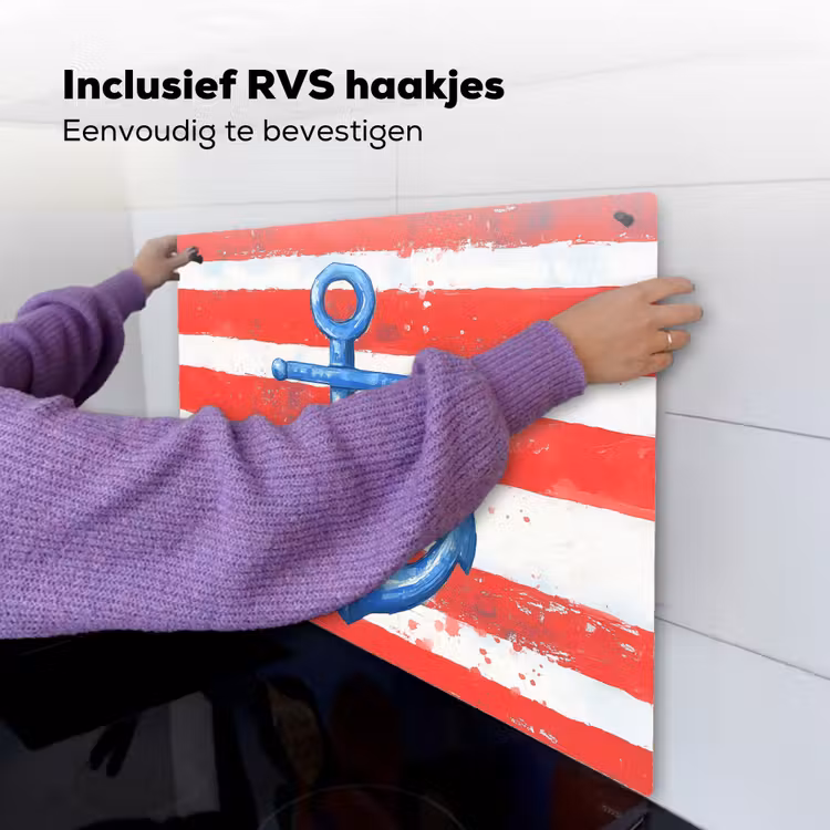 Anker - Verfspatten - Rood - Blauw Inductie beschemer met haakjes middel -ky-ophangen-nl