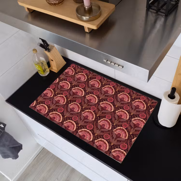 Antiek - Bloemen - Kleurrijk Inductie beschemer met haakjes klein 777 -sfeer1