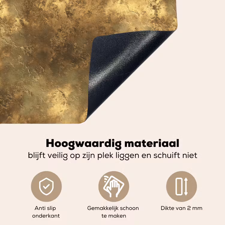 Antiek - Metaallook - Goud Inductie beschemer met haakjes klein 777 -ky-onderkant-nl