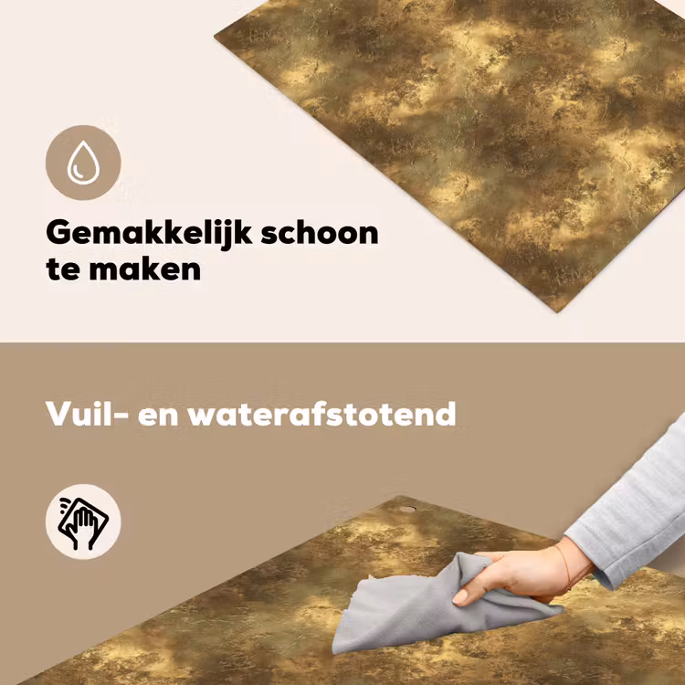 Antiek - Metaallook - Goud Inductie beschemer met haakjes klein 777 -ky-schoon-nl