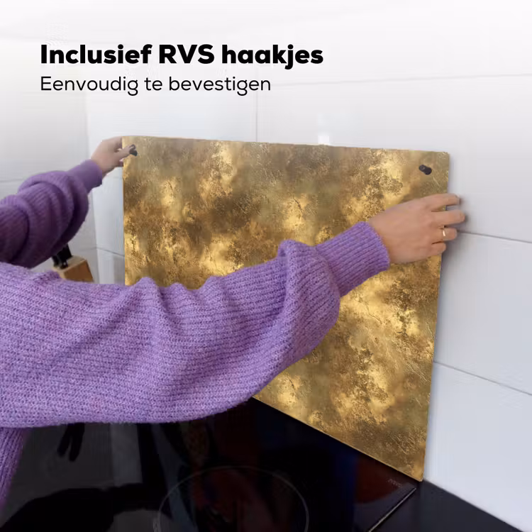 Antiek - Metaallook - Goud Inductie beschemer met haakjes klein 777 -ky-ophangen-nl