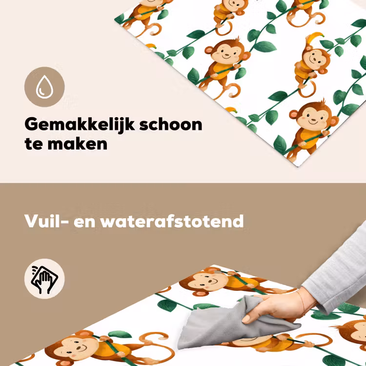 Apen - Lianen - Kleurrijk Inductie beschemer met haakjes klein 777 -ky-schoon-nl