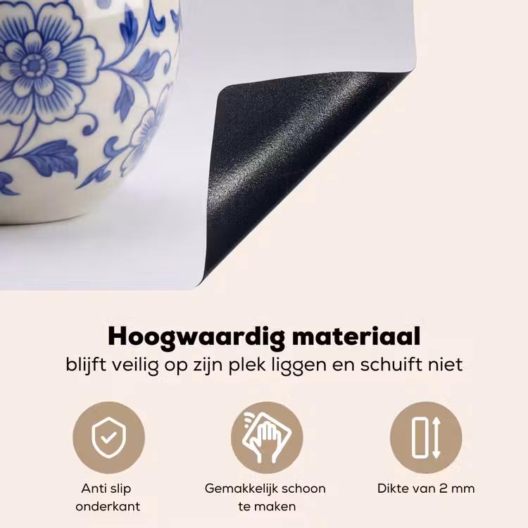 Appel - Blauw - Klassiek Inductie beschemer met haakjes klein -ky-onderkant-nl