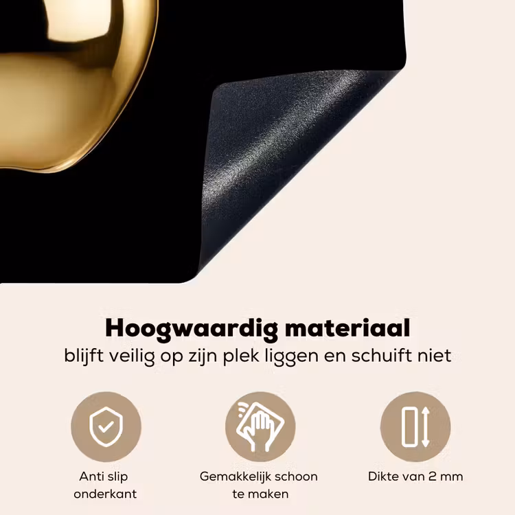 Appel - Goud - Chrome - Zwart Inductie beschemer met haakjes klein -ky-onderkant-nl