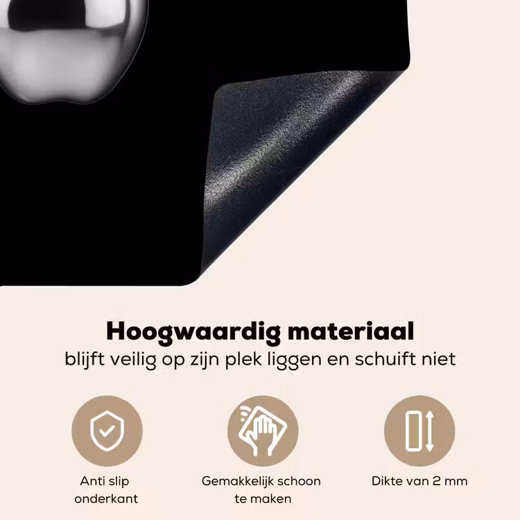 Appel - Metallic - Symmetrisch Inductie beschemer met haakjes middel -ky-onderkant-nl