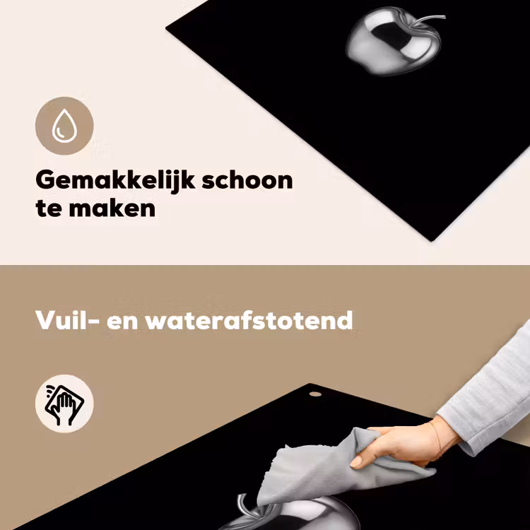Appel - Metallic - Symmetrisch Inductie beschemer met haakjes middel -ky-schoon-nl