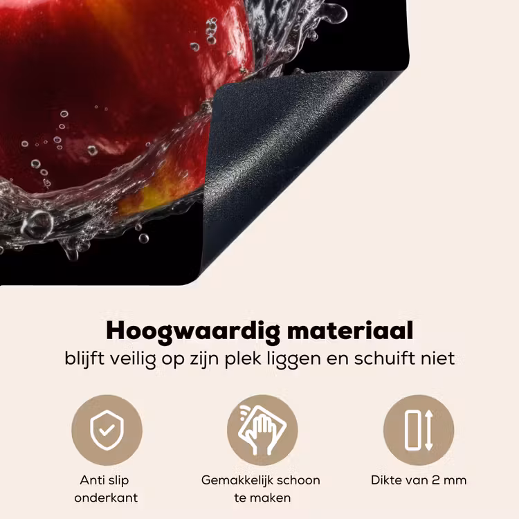 Appel - Rood - Water - Zwart - Fruit Inductie beschemer met haakjes middel -ky-onderkant-nl