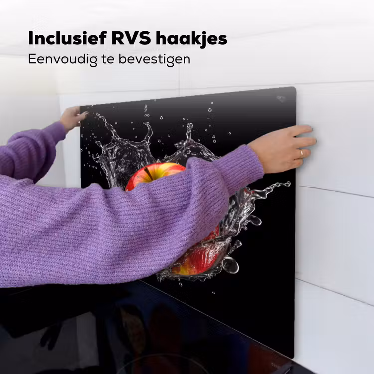 Appel - Rood - Water - Zwart - Fruit Inductie beschemer met haakjes middel -ky-ophangen-nl