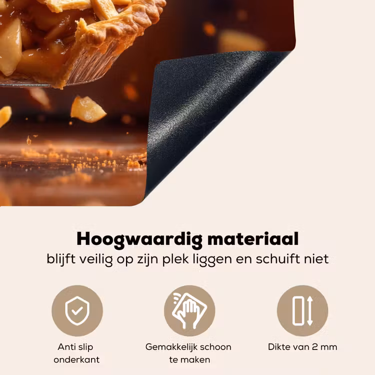 Appel - Taart - Warm - Eten Inductie beschemer met haakjes klein -ky-onderkant-nl