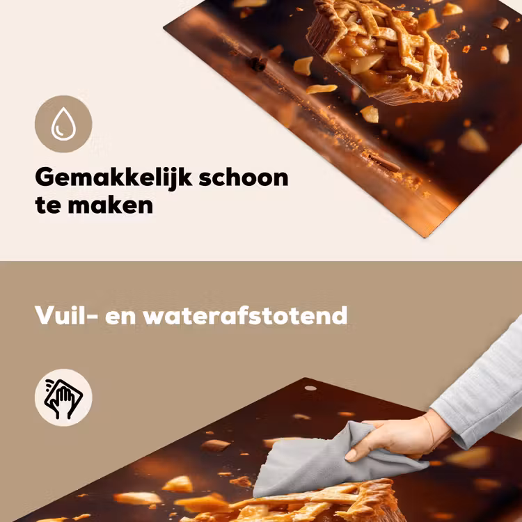 Appel - Taart - Warm - Eten Inductie beschemer met haakjes klein -ky-schoon-nl