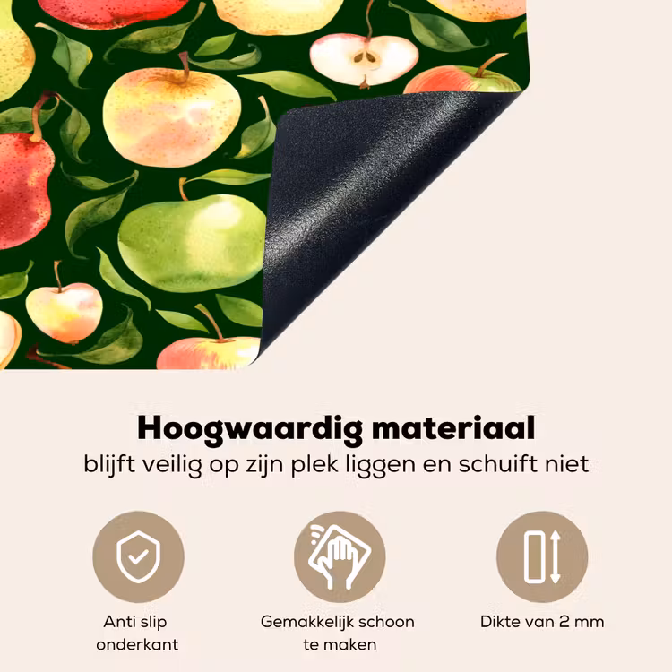 Appels - Peren - Fruit - Groen Inductie beschemer met haakjes klein 777 -ky-onderkant-nl