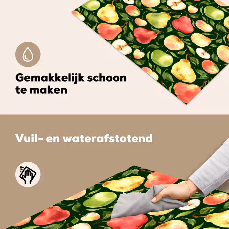 Appels - Peren - Fruit - Groen Inductie beschemer met haakjes klein 777 -ky-schoon-nl