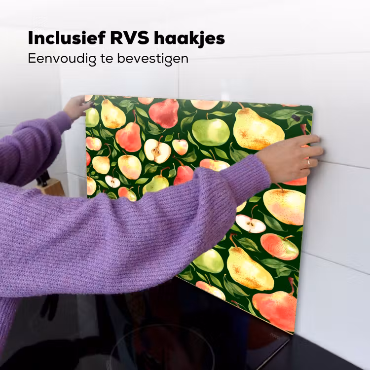 Appels - Peren - Fruit - Groen Inductie beschemer met haakjes klein 777 -ky-ophangen-nl
