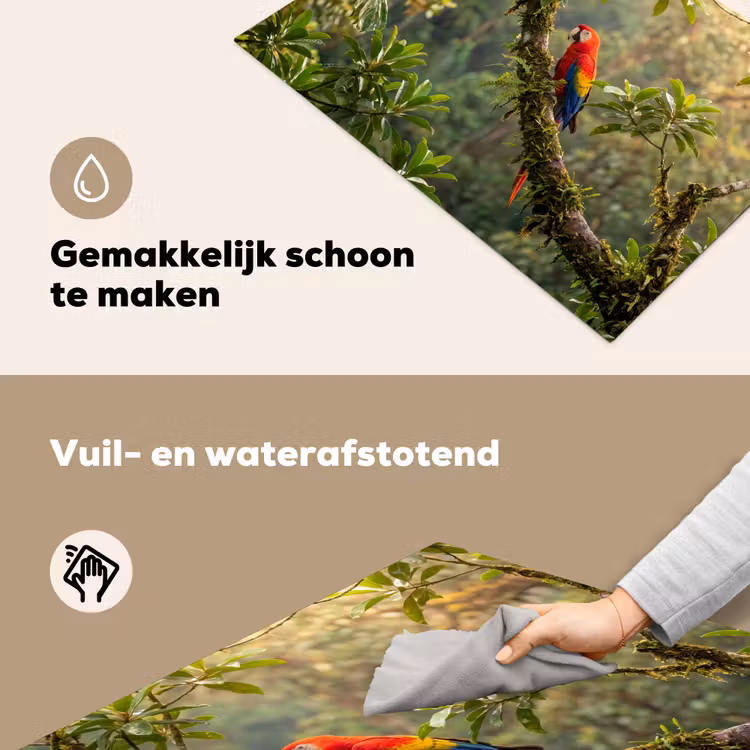 Ara - Jungle - Rood Inductie beschemer met haakjes klein -ky-schoon-nl