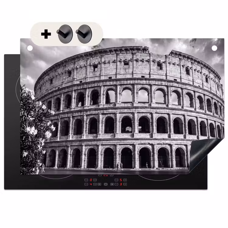 Architectuur - Colosseum - Rome - Historisch - Zwart-wit Inductie beschemer met haakjes klein -3d