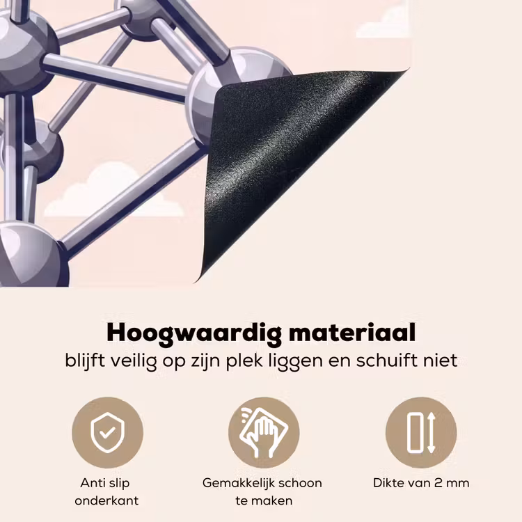 Architectuur - Geometrie - Stad - Modern - Grijs Inductie beschemer met haakjes klein -ky-onderkant-nl