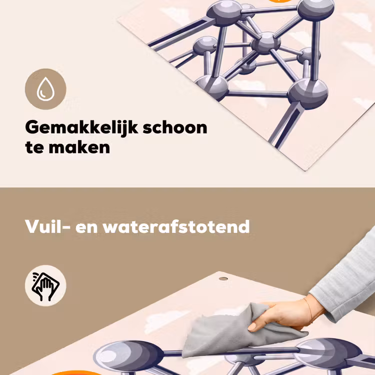 Architectuur - Geometrie - Stad - Modern - Grijs Inductie beschemer met haakjes klein -ky-schoon-nl