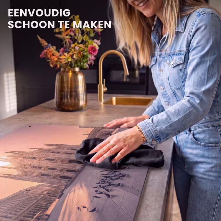 Architectuur - Milaan - Plein - Zonsopgang - Oranje Inductie beschemer met haakjes klein -ky-schoon-nl