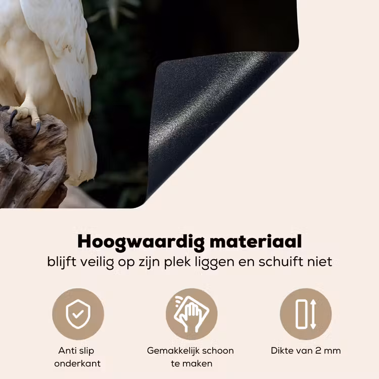 Arend - Hout - Wit - Planten Inductie beschemer met haakjes klein -ky-onderkant-nl