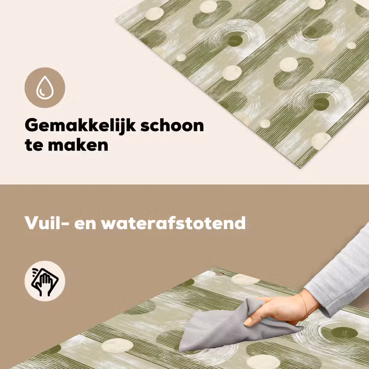Artistiek - Modern - Groen Inductie beschemer met haakjes klein 777 -ky-schoon-nl