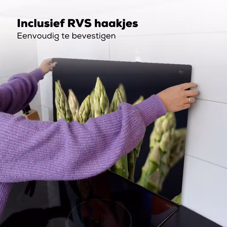 Asperges - Groen - Zwart Inductie beschemer met haakjes klein -ky-ophangen-nl