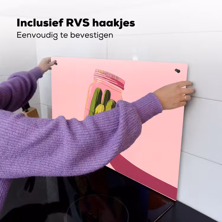 Augurken - Pot - Schaduw - Roze Inductie beschemer met haakjes klein -ky-ophangen-nl