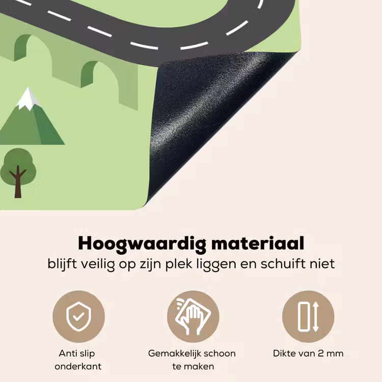 Auto - Bergweg - Natuur - Illustratie Inductie beschemer met haakjes klein -ky-onderkant-nl