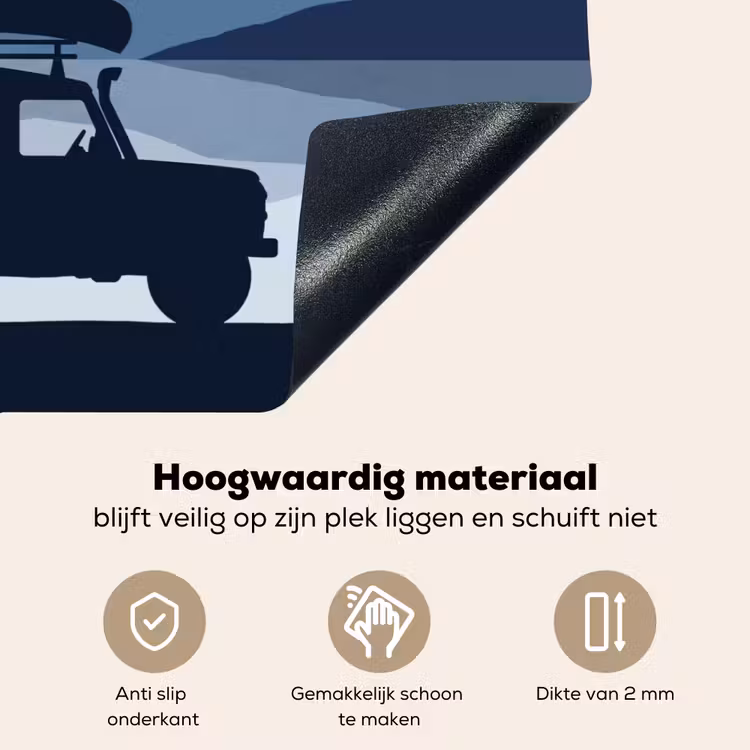 Auto - Meer - Bergen - Blauw Inductie beschemer met haakjes klein -ky-onderkant-nl