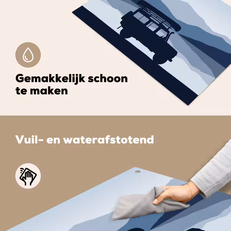 Auto - Meer - Bergen - Blauw Inductie beschemer met haakjes klein -ky-schoon-nl