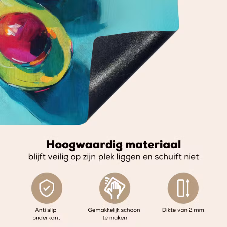 Avocado - Groen - Pit - Schaduw Inductie beschemer met haakjes middel -ky-onderkant-nl