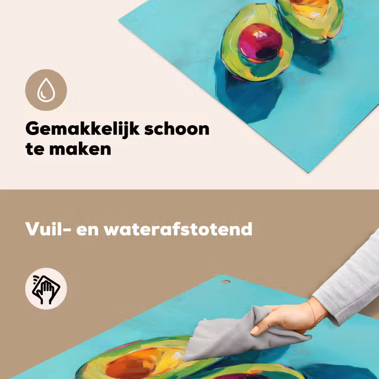 Avocado - Groen - Pit - Schaduw Inductie beschemer met haakjes middel -ky-schoon-nl