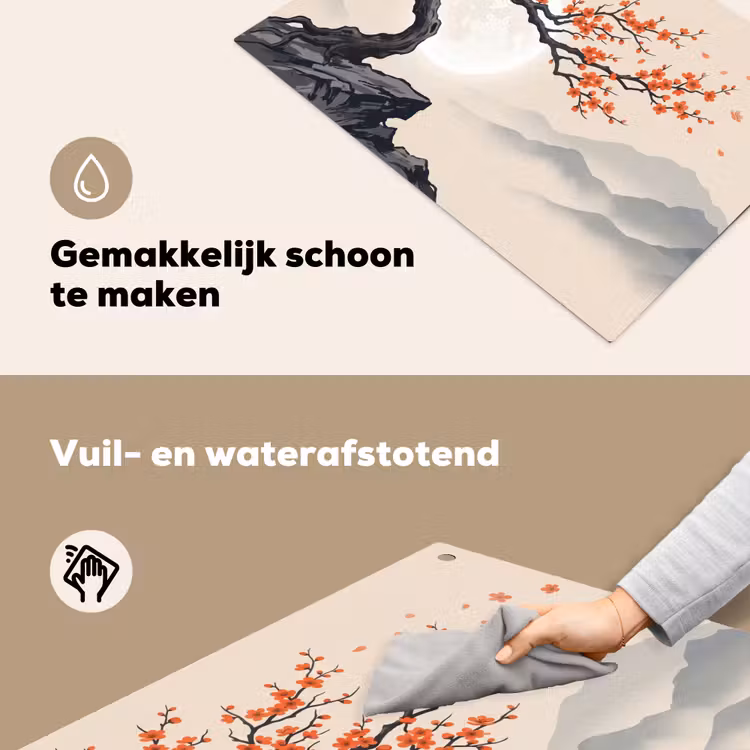 Aziatisch - Bloesem - Rood Inductie beschemer met haakjes klein -ky-schoon-nl